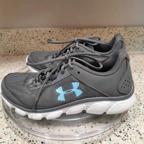 Under Armour Womens Micro G Assert 7 3020674-103 Gray Running Shoes Sneakers 7.5 - Picture 2 of 6